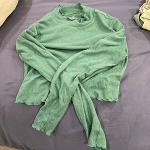 Pacsun Green Lettuce Trim Long Sleeve